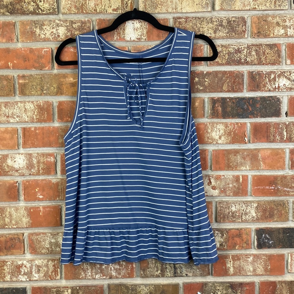 ABECROMBIE & FITCH Blue Striped Tank Top Girls Large